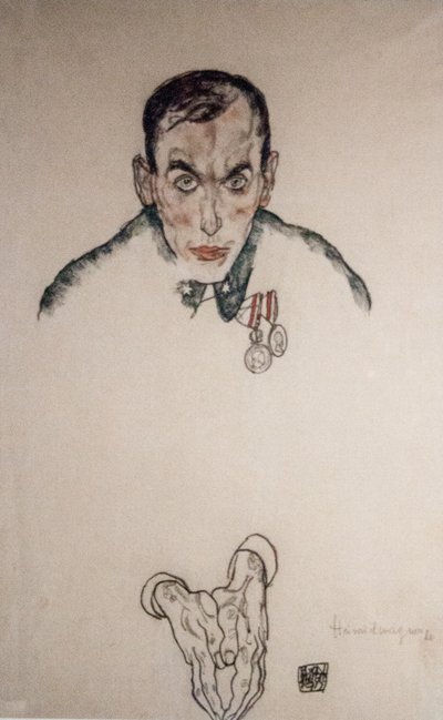 Portrait Sketch of Second Lieutenant Heinrich Wagner by Egon Schiele